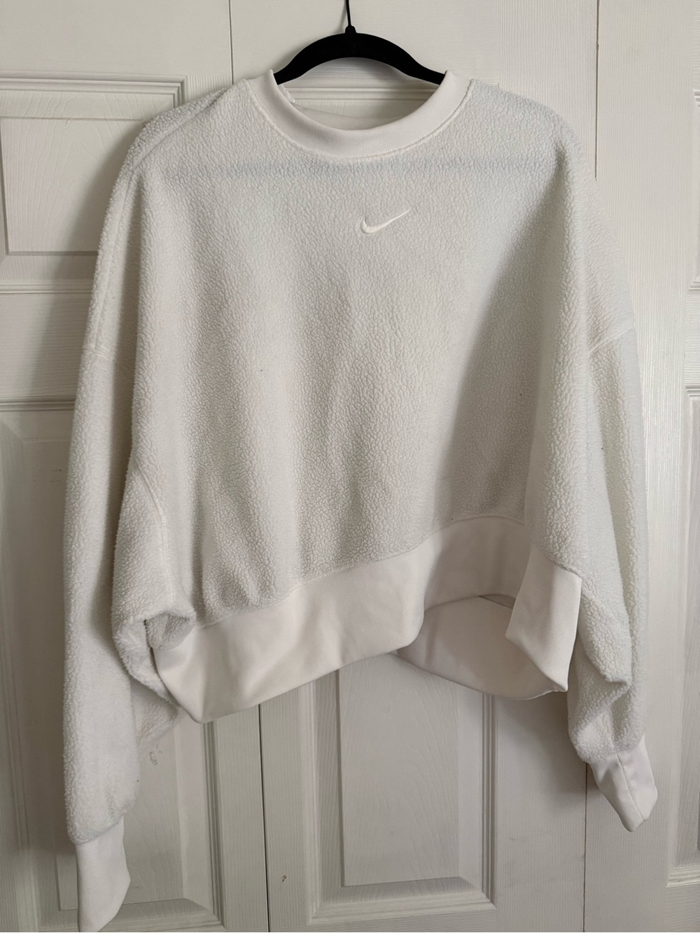 Nike Cream Fleece Crew with Tonal Swoosh